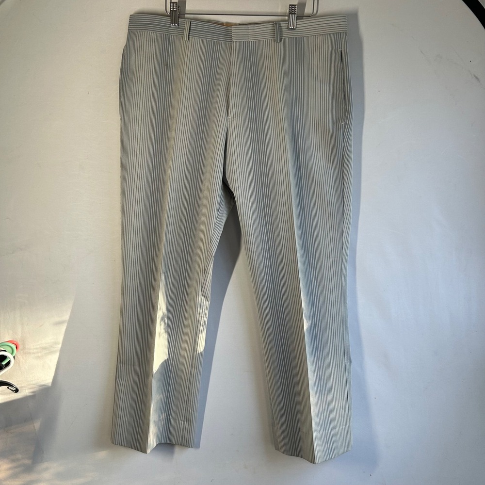Vestiumofficina Mens Striped Trousers Blue White Made in Italy Size 54 NWT